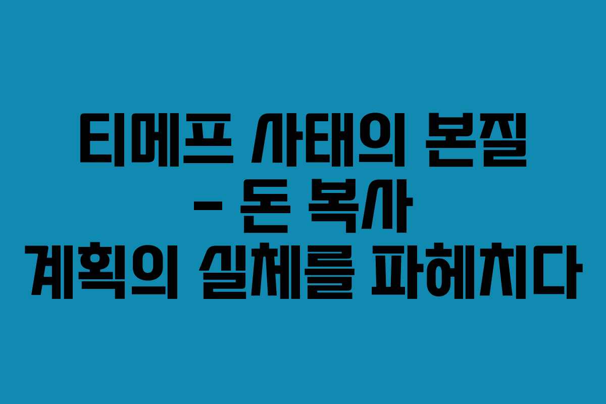 티메프 사태의 본질 – 돈 복사 계획의 실체를 파헤치다