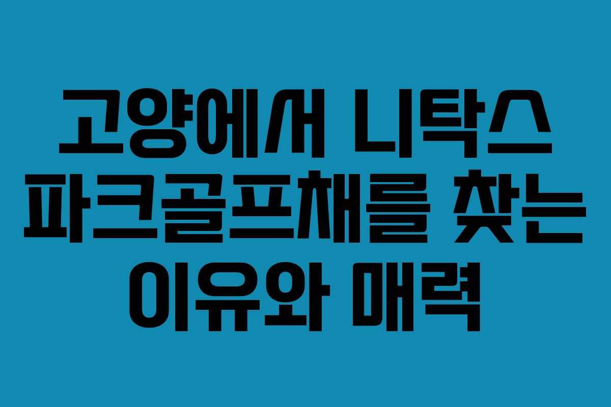 고양에서 니탁스 파크골프채를 찾는 이유와 매력