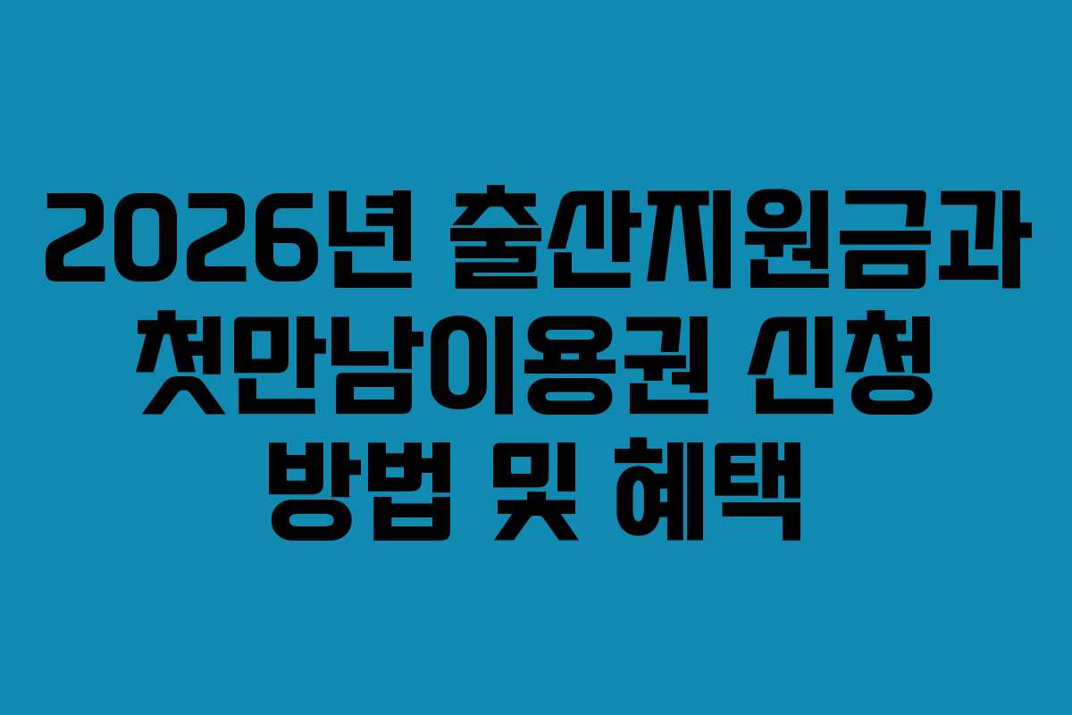 2026년 출산지원금과 첫만남이용권 신청 방법 및 혜택 2026년 출산지원금과 첫만남이용권 신청 방법 및 혜택