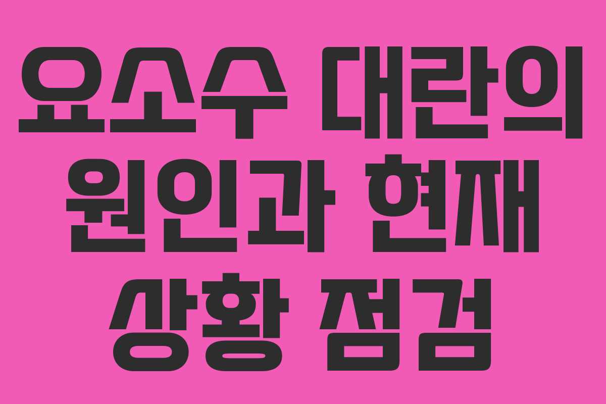 요소수 대란의 원인과 현재 상황 점검