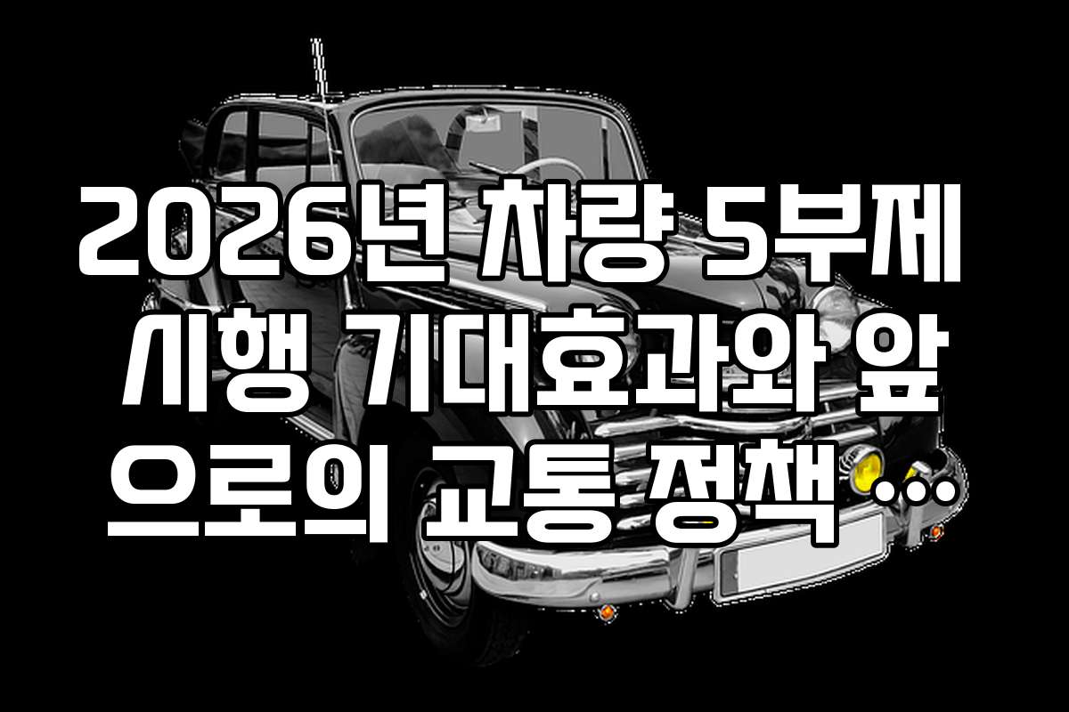 2026년 차량 5부제 시행 기대효과와 앞으로의 교통 정책 전망