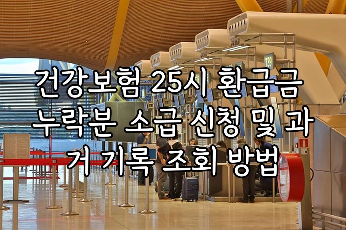건강보험 25시 환급금 누락분 소급 신청 및 과거 기록 조회 방법