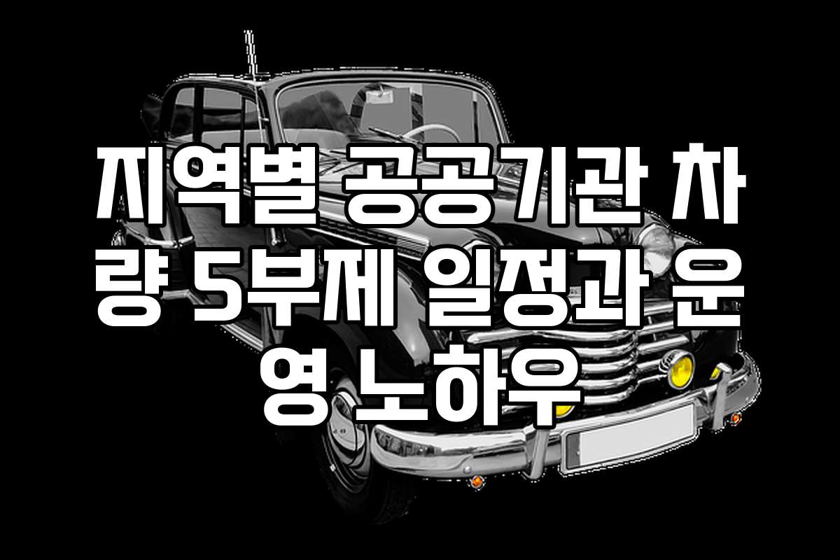 지역별 공공기관 차량 5부제 일정과 운영 노하우