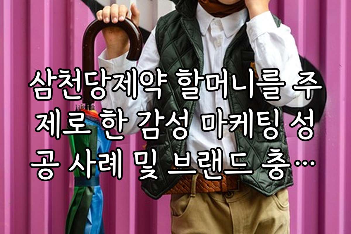삼천당제약 할머니를 주제로 한 감성 마케팅 성공 사례 및 브랜드 충성도