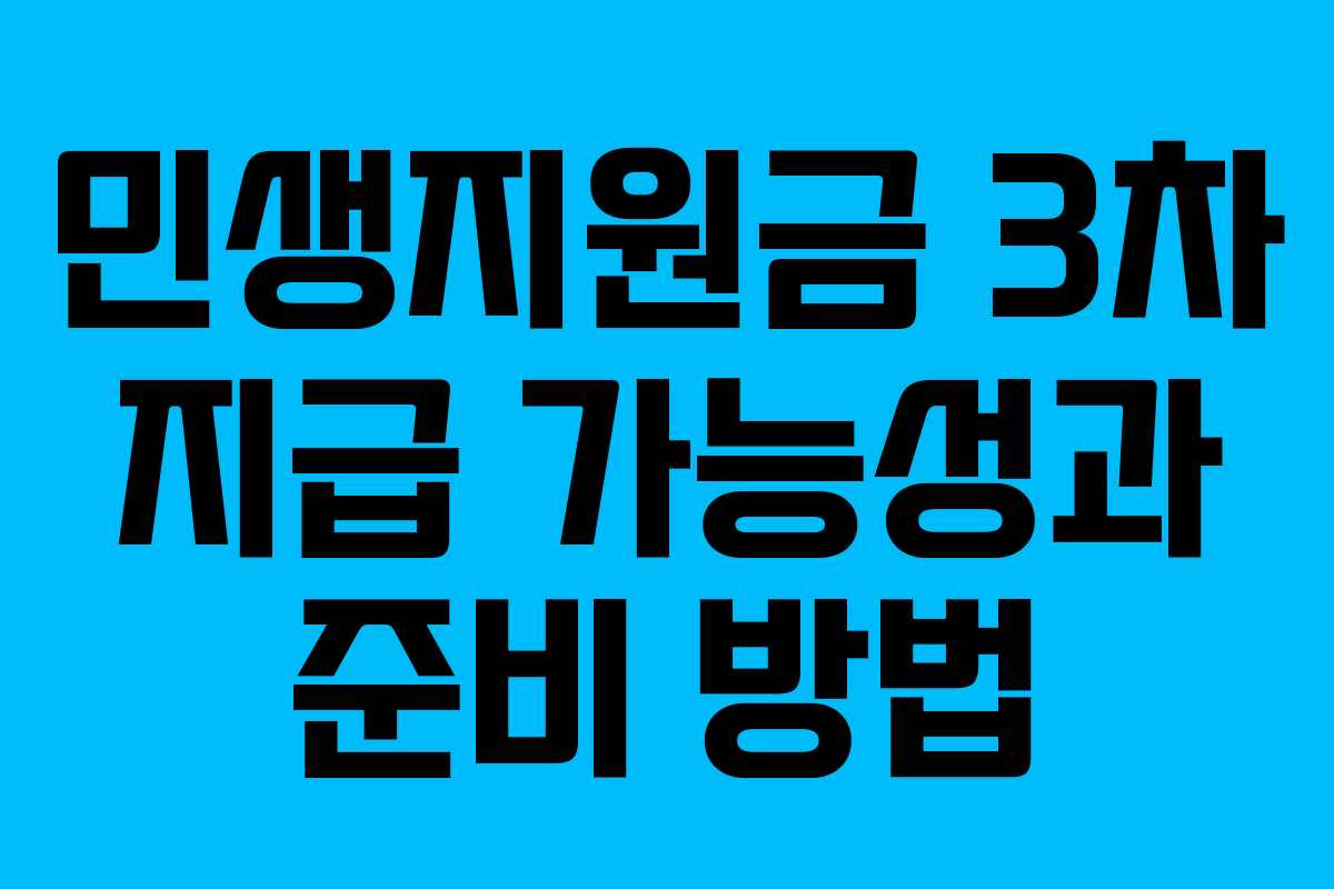 민생지원금 3차 지급 가능성과 준비 방법