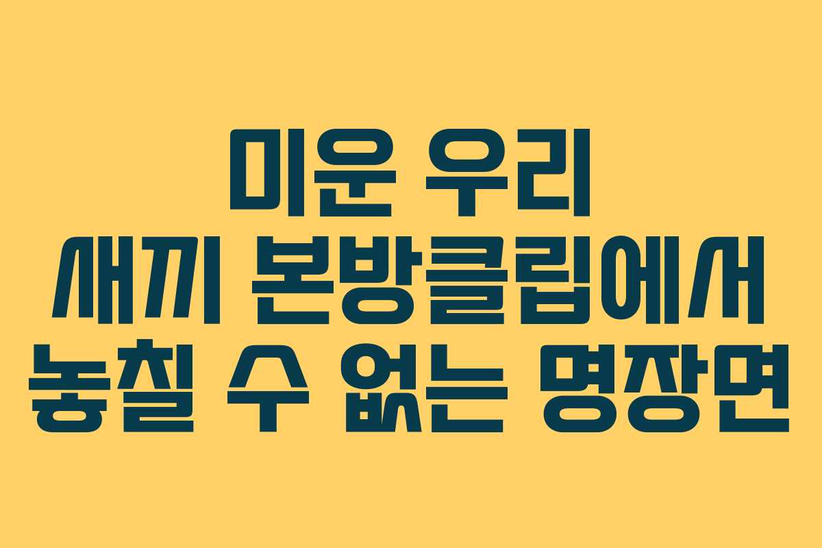 미운 우리 새끼 본방클립에서 놓칠 수 없는 명장면