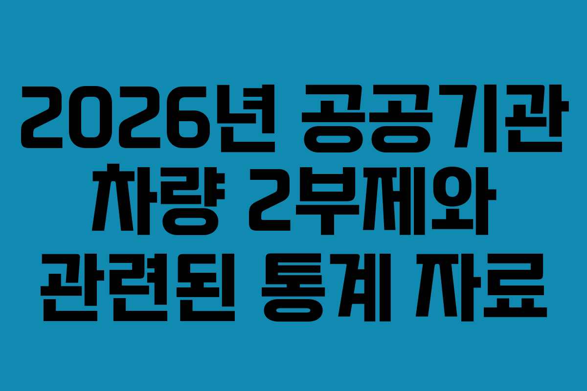 2026년 공공기관 차량 2부제와 관련된 통계 자료