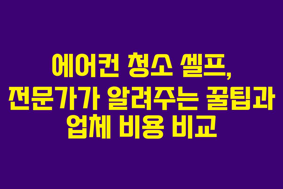 에어컨 청소 셀프, 전문가가 알려주는 꿀팁과 업체 비용 비교