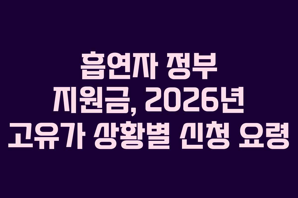 흡연자 정부 지원금, 2026년 고유가 상황별 신청 요령