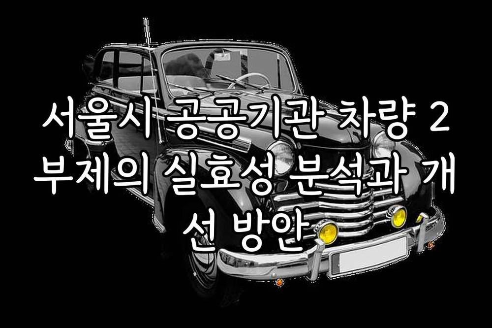 서울시 공공기관 차량 2부제의 실효성 분석과 개선 방안