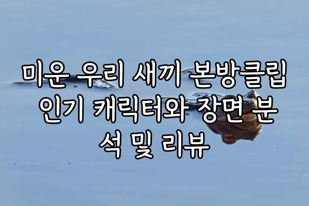 미운 우리 새끼 본방클립 인기 캐릭터와 장면 분석 및 리뷰