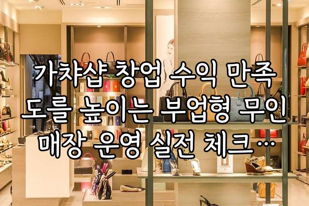 가챠샵 창업 수익 만족도를 높이는 부업형 무인 매장 운영 실전 체크리스트