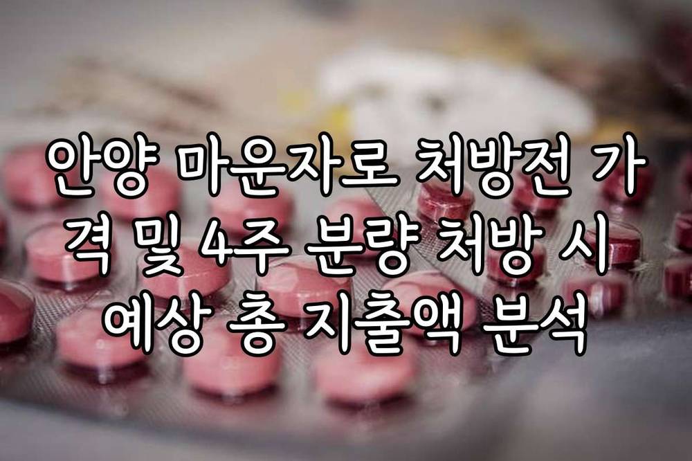 안양 마운자로 처방전 가격 및 4주 분량 처방 시 예상 총 지출액 분석