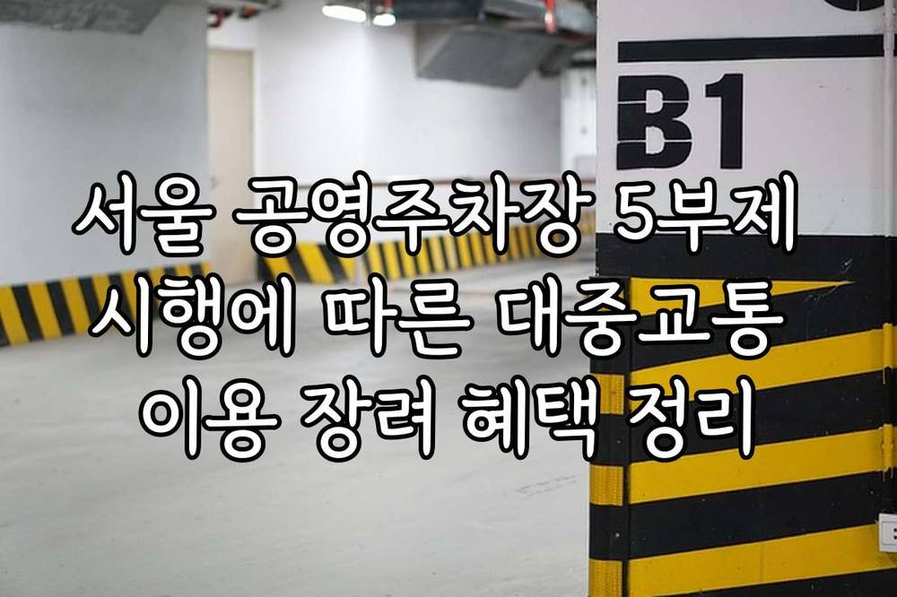 서울 공영주차장 5부제 시행에 따른 대중교통 이용 장려 혜택 정리