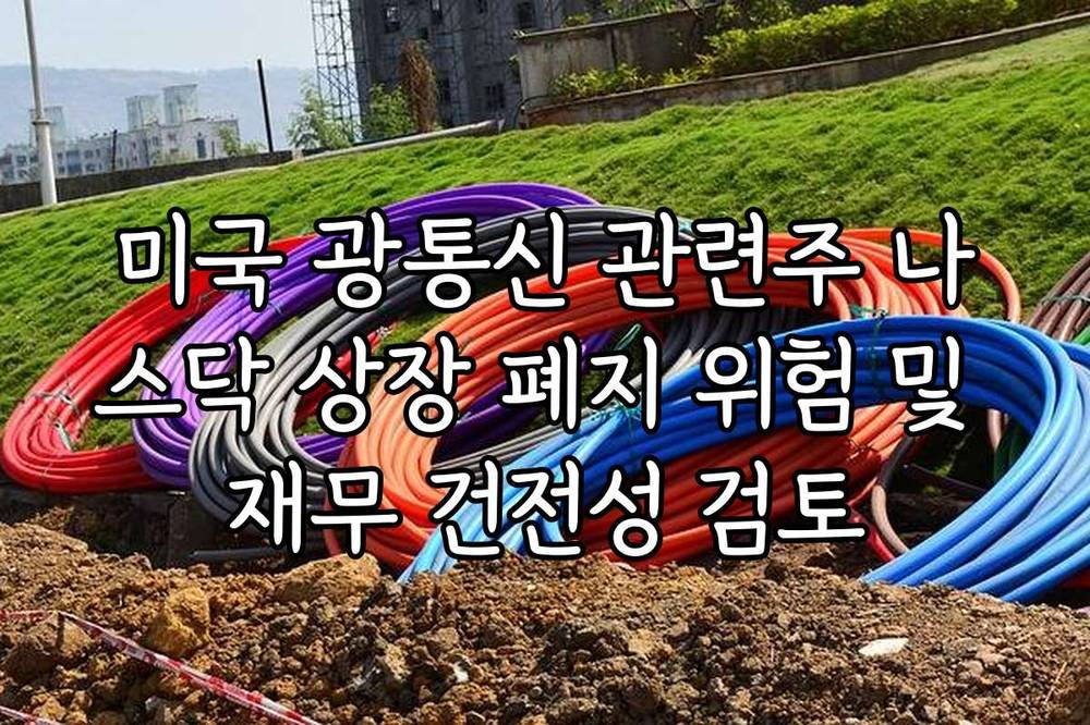 미국 광통신 관련주 나스닥 상장 폐지 위험 및 재무 건전성 검토