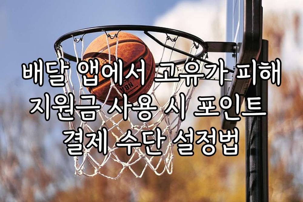 배달 앱에서 고유가 피해지원금 사용 시 포인트 결제 수단 설정법