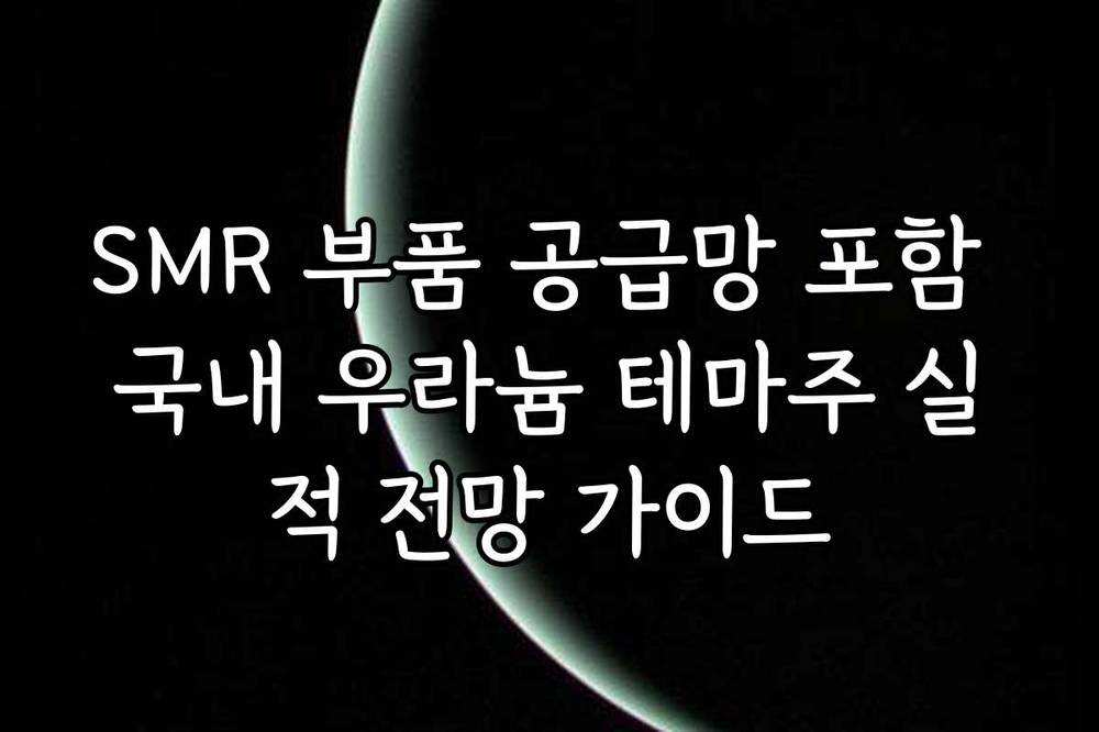 SMR 부품 공급망 포함 국내 우라늄 테마주 실적 전망 가이드