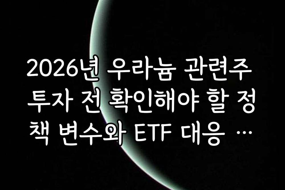 2026년 우라늄 관련주 투자 전 확인해야 할 정책 변수와 ETF 대응 시나리오