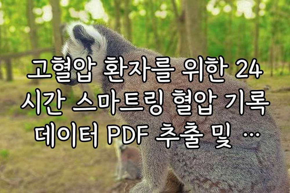 고혈압 환자를 위한 24시간 스마트링 혈압 기록 데이터 PDF 추출 및 병원 제출 방법