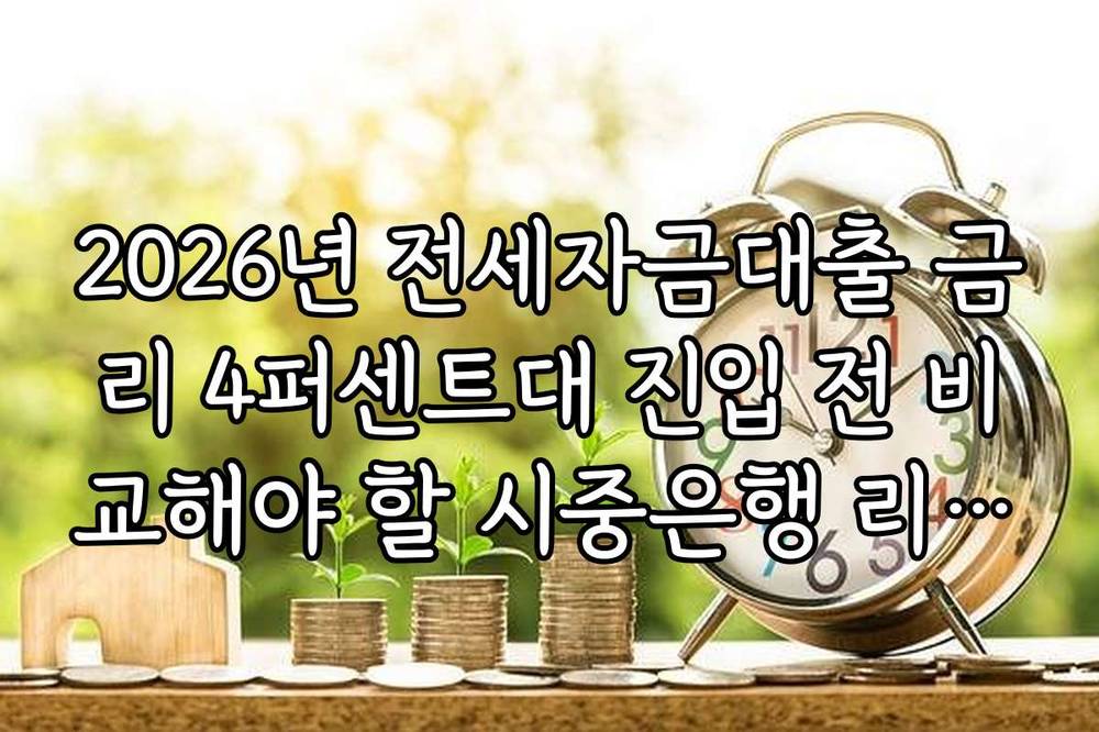 2026년 전세자금대출 금리 4퍼센트대 진입 전 비교해야 할 시중은행 리스트