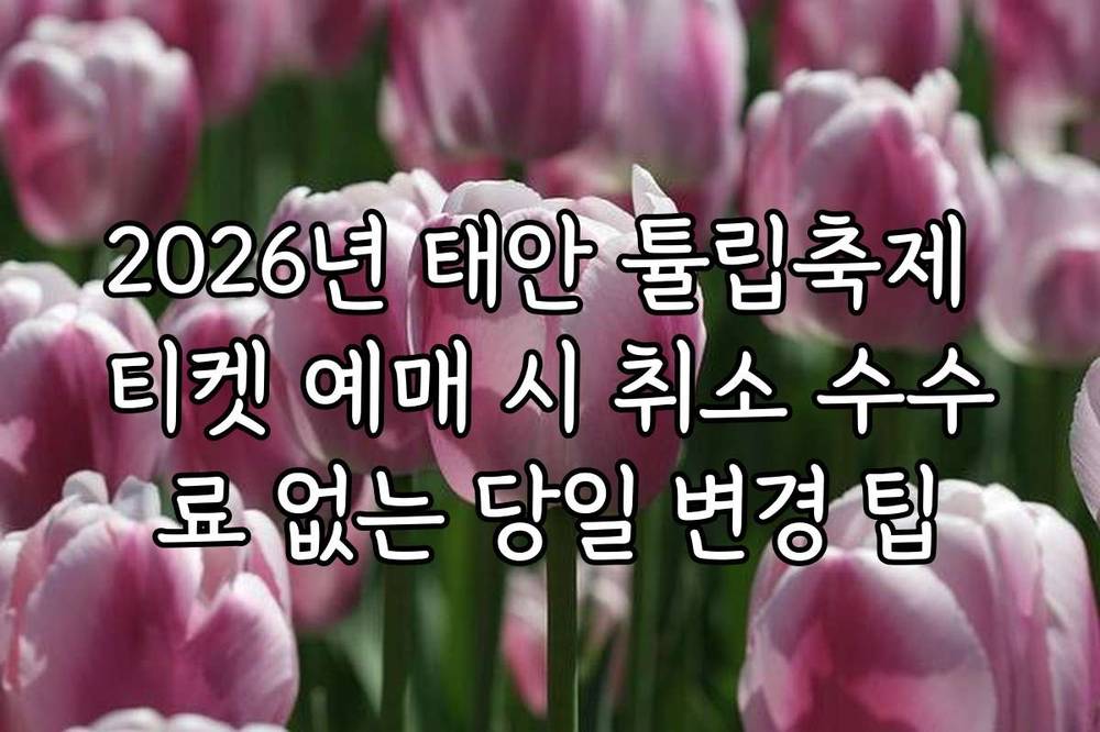 2026년 태안 튤립축제 티켓 예매 시 취소 수수료 없는 당일 변경 팁