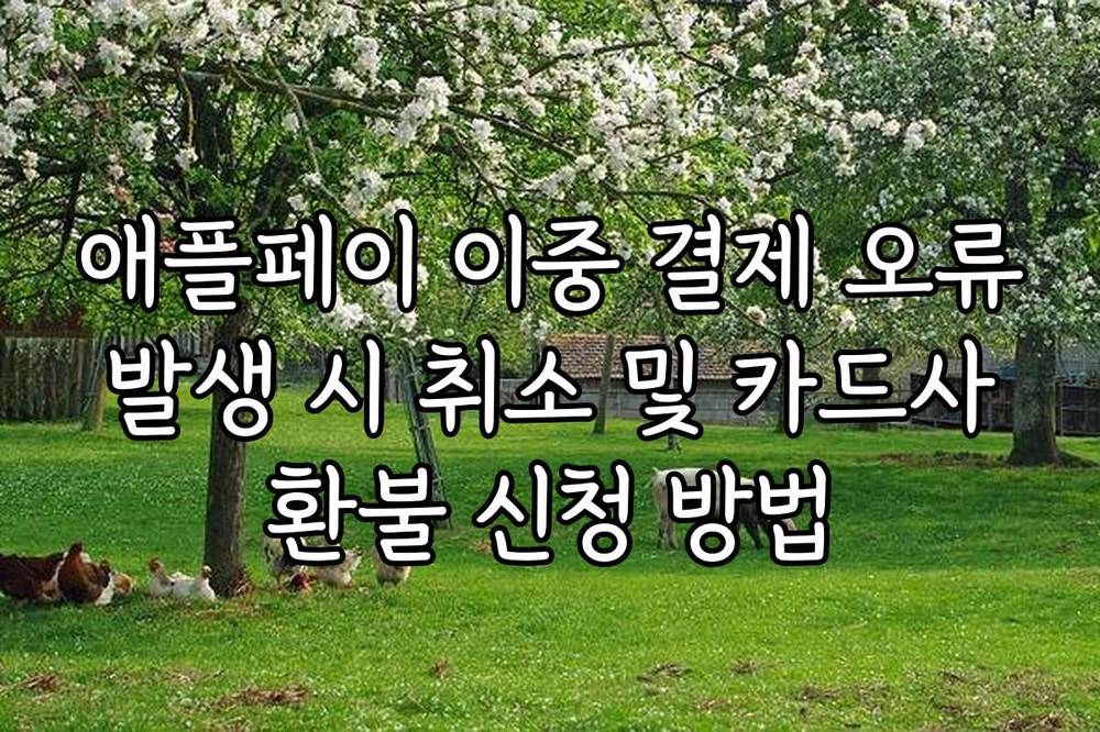 애플페이 이중 결제 오류 발생 시 취소 및 카드사 환불 신청 방법