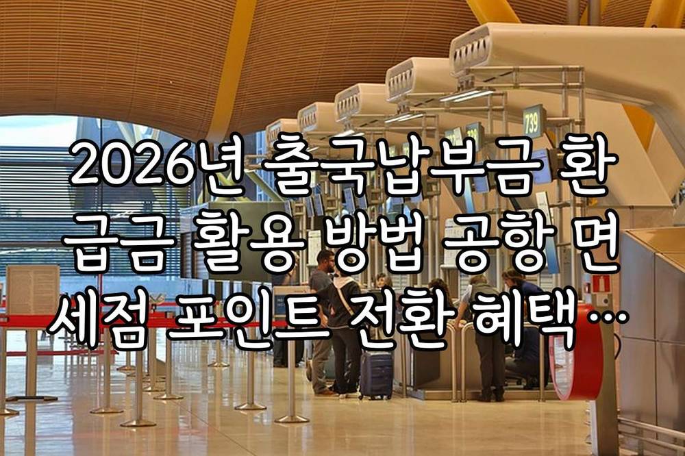 2026년 출국납부금 환급금 활용 방법 공항 면세점 포인트 전환 혜택 정리