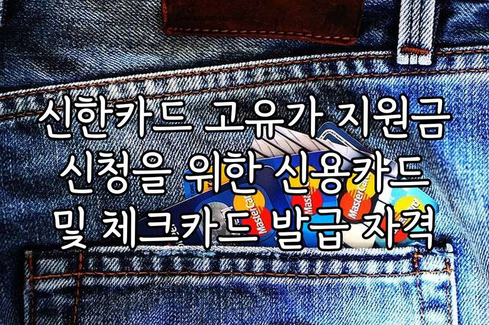신한카드 고유가 지원금 신청을 위한 신용카드 및 체크카드 발급 자격