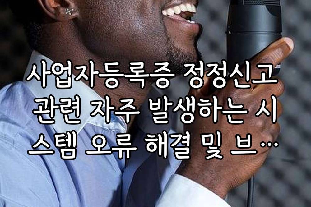 사업자등록증 정정신고 관련 자주 발생하는 시스템 오류 해결 및 브라우저 설정