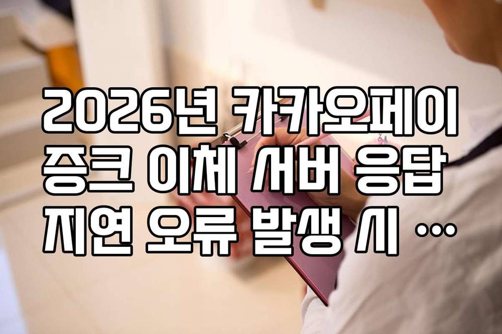 2026년 카카오페이증크 이체 서버 응답 지연 오류 발생 시 긴급 체크리스트