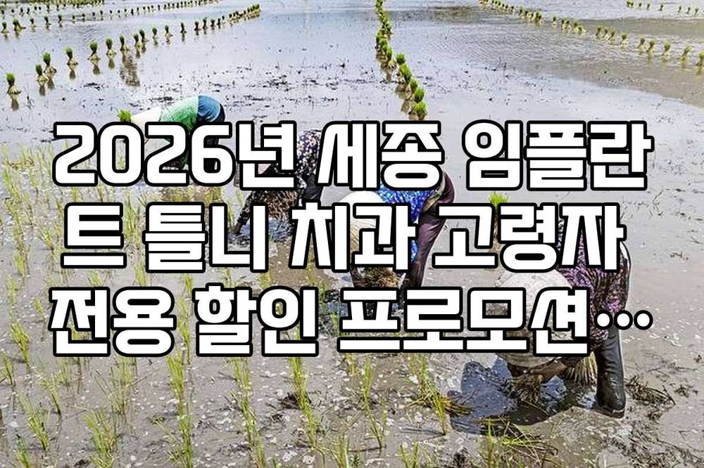 2026년 세종 임플란트 틀니 치과 고령자 전용 할인 프로모션 및 혜택 정리