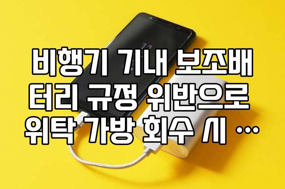 비행기 기내 보조배터리 규정 위반으로 위탁 가방 회수 시 대처 방법