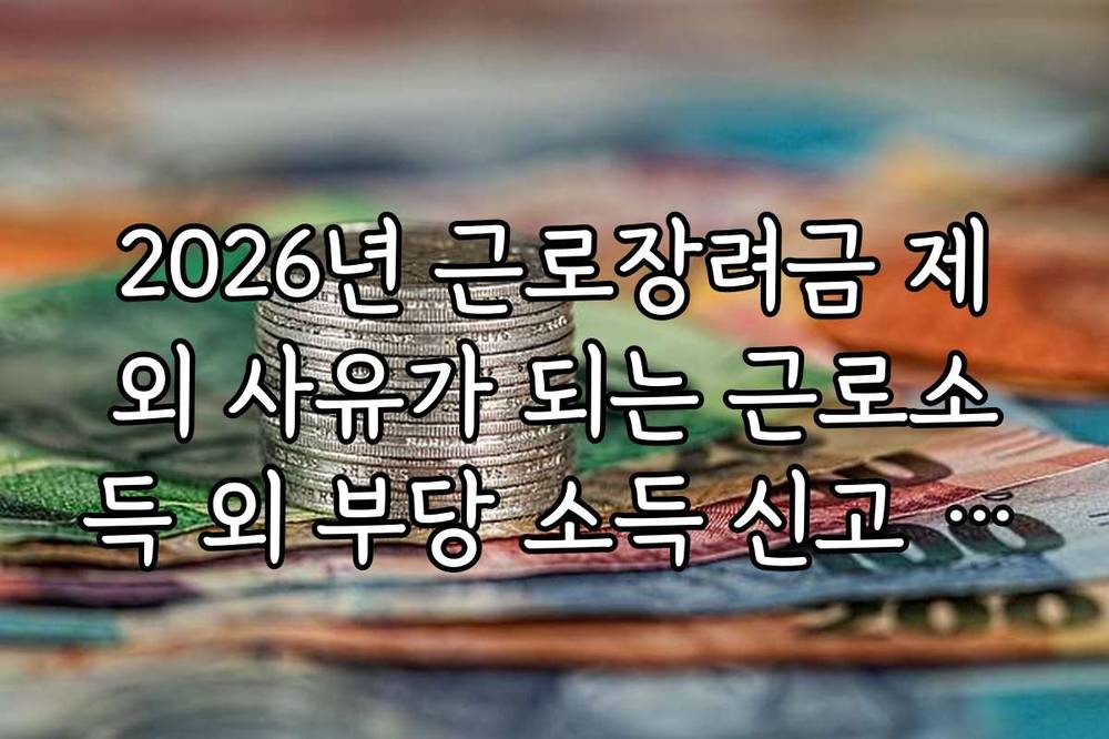 2026년 근로장려금 제외 사유가 되는 근로소득 외 부당 소득 신고 사례