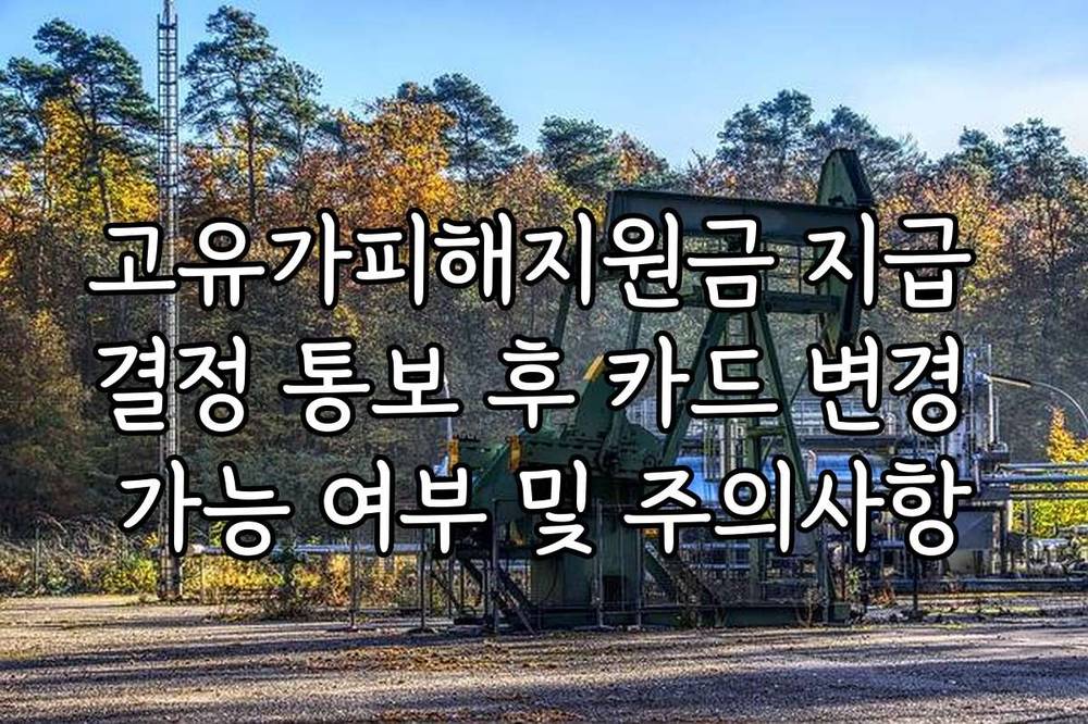 고유가피해지원금 지급 결정 통보 후 카드 변경 가능 여부 및 주의사항