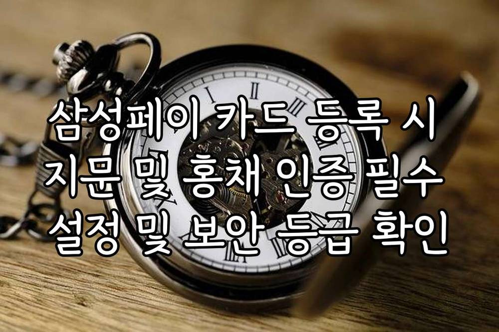 삼성페이 카드 등록 시 지문 및 홍채 인증 필수 설정 및 보안 등급 확인