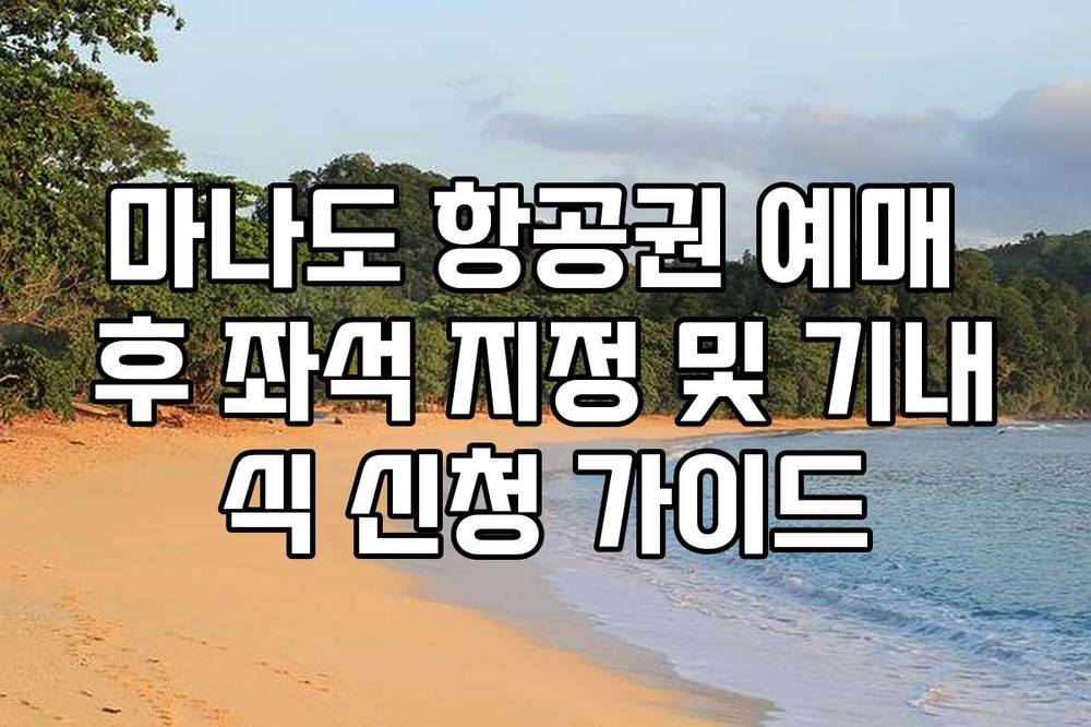 마나도 항공권 예매 후 좌석 지정 및 기내식 신청 가이드