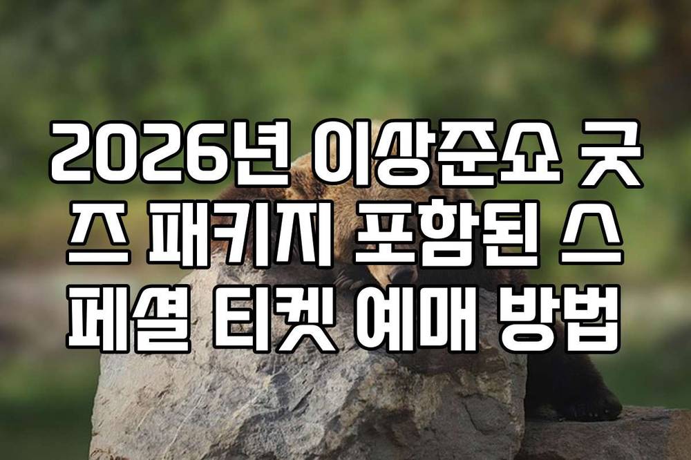 2026년 이상준쇼 굿즈 패키지 포함된 스페셜 티켓 예매 방법