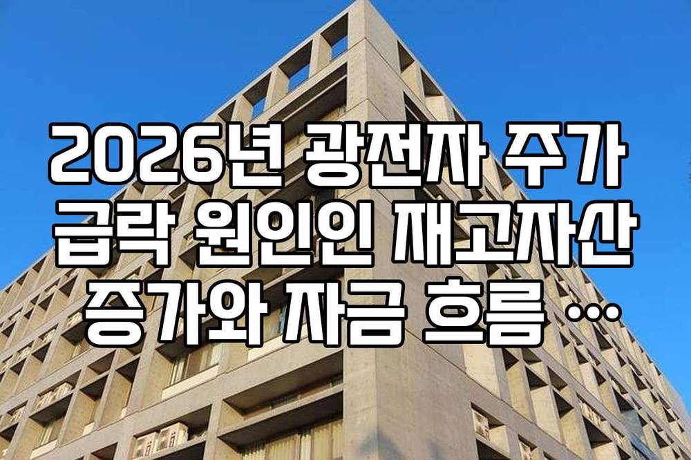 2026년 광전자 주가 급락 원인인 재고자산 증가와 자금 흐름 분석 리스트
