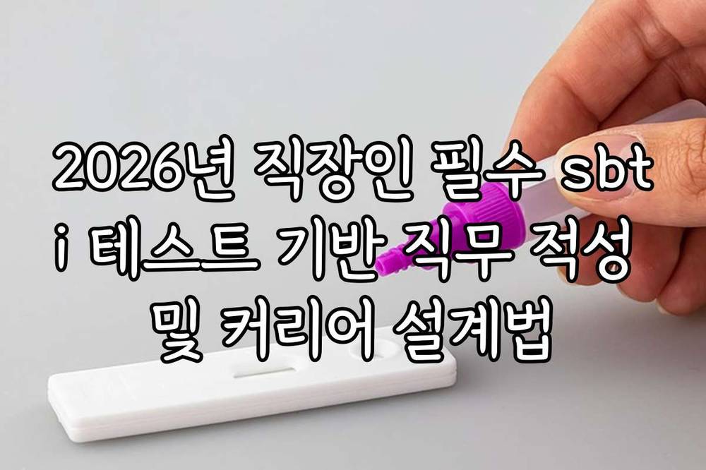 2026년 직장인 필수 sbti 테스트 기반 직무 적성 및 커리어 설계법