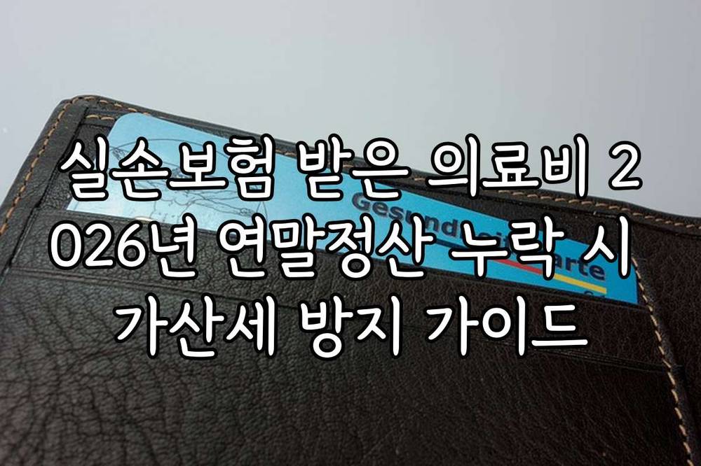 실손보험 받은 의료비 2026년 연말정산 누락 시 가산세 방지 가이드