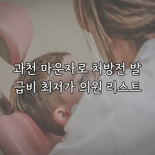 과천 마운자로 처방전 발급비 최저가 의원 리스트