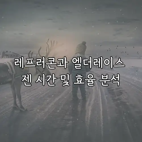 레프러콘과 엘더레이스 젠 시간 및 효율 분석