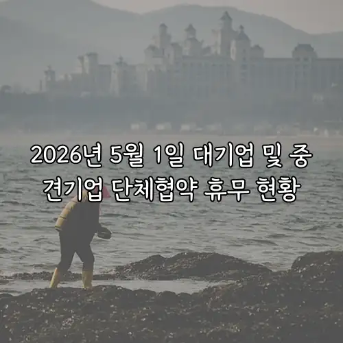 2026년 5월 1일 대기업 및 중견기업 단체협약 휴무 현황