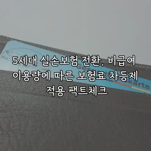 5세대 실손보험 전환, 비급여 이용량에 따른 보험료 차등제 적용 팩트체크