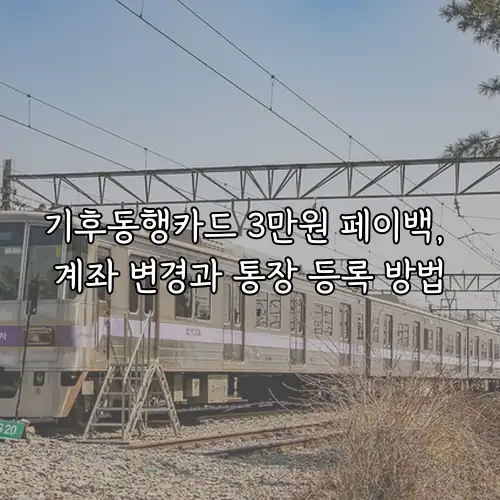 기후동행카드 3만원 페이백, 계좌 변경과 통장 등록 방법