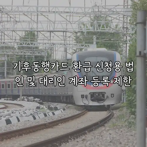 기후동행카드 환급 신청용 법인 및 대리인 계좌 등록 제한