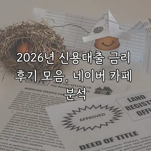 2026년 신용대출 금리 후기 모음, 네이버 카페 분석