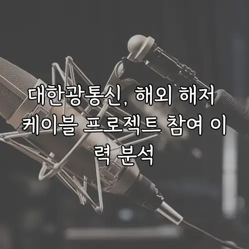 대한광통신, 해외 해저 케이블 프로젝트 참여 이력 분석