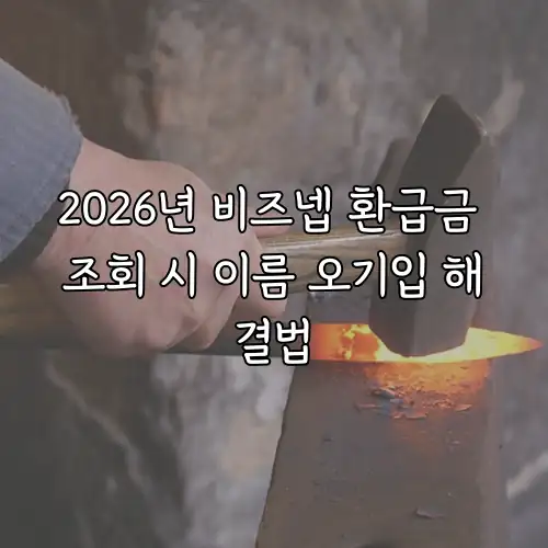2026년 비즈넵 환급금 조회 시 이름 오기입 해결법