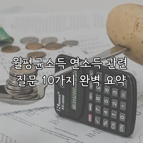 월평균소득 연소득 관련 질문 10가지 완벽 요약